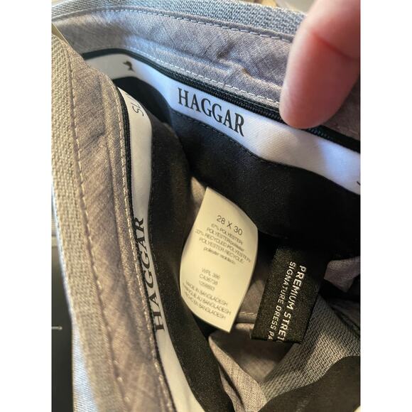 NWT Haggar H26 Men’s Stretch Slim Fit Dress Pants Lt Grey size 28x30 - Picture 4 of 8